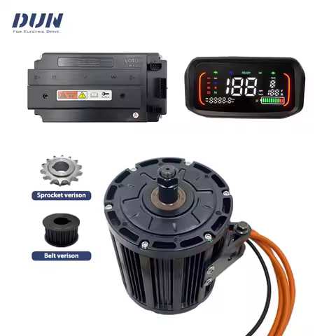 QS138 70H 3000W Peak 9000W PMSM 72V 3000W Mid Drive Motor Kit with Votol EM150 and N7 Speedometer Fo