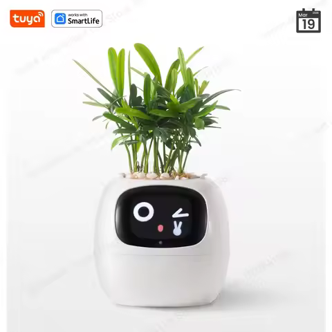 White G1 Tuya Ivy Smart Planter,Endless Fun Over 49Rich Expressions,7smart sensors and AI Chips Make