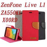 GOOSPERY 牛仔帆布ASUS ZENFONE LIVE(L1) ZA550KL 手機殼X00RD插卡支架保護皮套