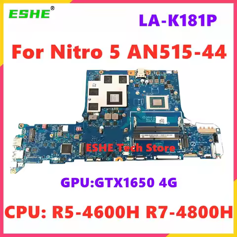 For Acer Nitro 5 AN515-44 Laptop Motherboard FH51S LA-K181P NBQ9G11001 R5-4600H R7-4800H CPU N18P-G6