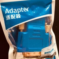 全新正品飛利浦DVI 轉HDMI 鍍金接口4k高清PHILIPS HDMI DVI Adapter