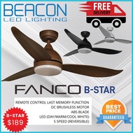Beacon LED (4 years warranty) Fanco B Star Ceiling Fan with Light - 3 Blades 36 , 46 &amp; 52 Inch - CHEAPEST IN TOWN!