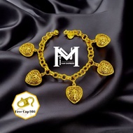 (23.83gm) Rantai Tangan Kendi Kecik Love 5 Emas Bangkok Titanium Cop916 (iman_jewellery)