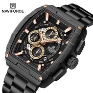 NAVIFORCE NF8066 Men 3ATM Waterproof Stainless Steel  Chronograph Military Quartz Wristwatch