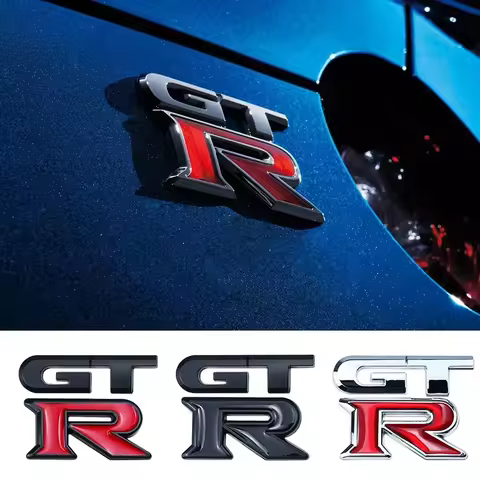 1pcs GTR Car Logo Emblem Metal Stickers R GT Decals Badge Labeling for Nissan Nismo GT-R, R32, R33, 