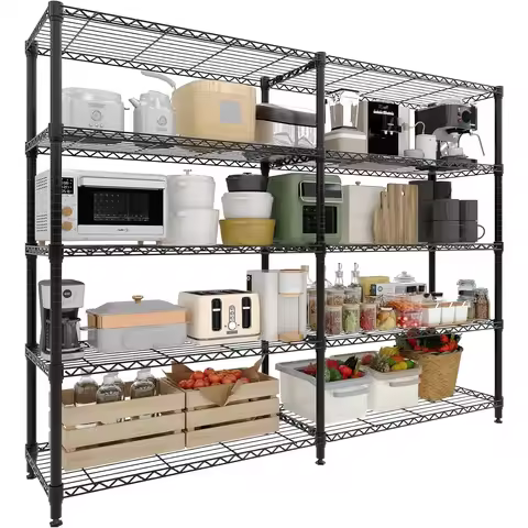 5-Tier Storage Shelves Metal Shelving Unit 15.8" x 70.8" x 70.5" 1325 LBS Heavy Duty Storage Rack fo