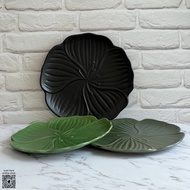จานทรงใบไม้ จานเซรามิค เข้าไมโครเวฟได้ ผลิตในไทย สินค้าพร้อมส่ง - AT1CERAMIC