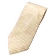 Light Yellow Pleated Silk Tie With Built-In Pattern Quality Brand Standard Size 10 X 150 cm (4 Inche