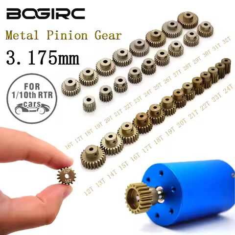 RC Motor Metal Gear 32DP M0.8 3.175mm / 48P 3.175mm 12T-32T Pinion Gear for 1/10 Traxxas Tamiya Arrm