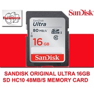SANDISK ORIGINAL MALAYSIA ULTRA SD 16GB HC10 48MB/S MEMORY CARD(WARRANTY 7 YEARS 1 TO 1 EXCHANGE WAR