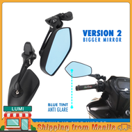 Street King Side Mirror v2 Blue Lens Clear Lens High Quality MHR Motorcycle Side Mirror Adjustable Blue Lens Universal