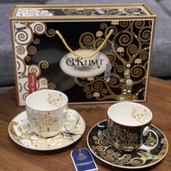 Set of 2 Carmani ceramic cups Set of 2 cups with sauces - G. Klimt, Tree of Life 250ml