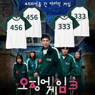 Men&Women Squid Game Season 3 T-shirt 456/044/222/333/007 Figure Cosplay Costume Top Halloween Party