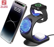 ZUZG 3 in 1 Magnetic Wireless Charger, Charging Station Compatible with MagSafe Stand for Apple iPho