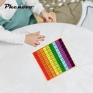 [Phenovo] Rainbow Multiplication Board 9x9 Times Table Tray Preschool Learning Toy Times
