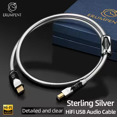Hi-Fi Pure Silver 2.0 USB Audio Cable Type-A to Type B AUX Cable for Car Sound Card DAC Type A-C C-B