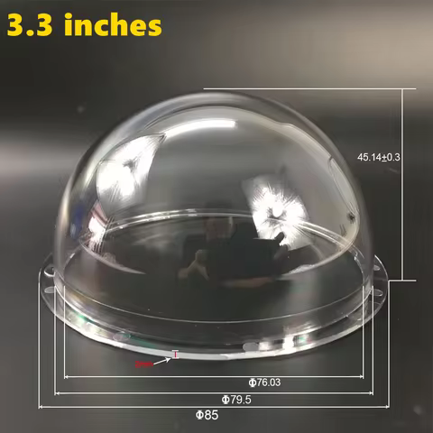 3.3 Inch Acrylic Dome Indoor / Outdoor CCTV Replacement Clear Camera Dome Housing Cover For Hikvisio