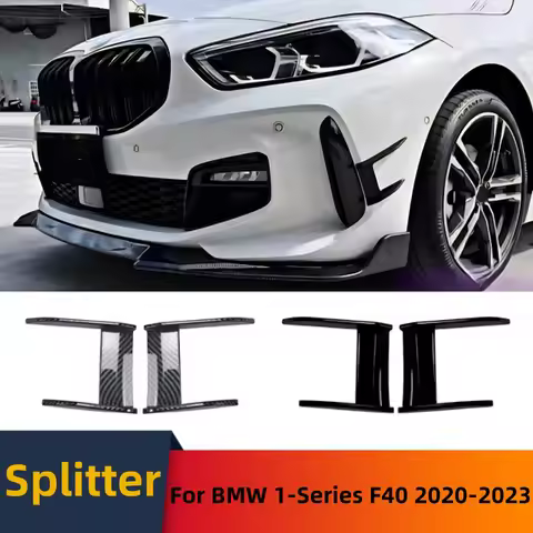 For BMW 1-Series F40 118i M135i 128ti 120d 2020-2023 Front Bumper Side Splitter Air Dam Spoiler Diff