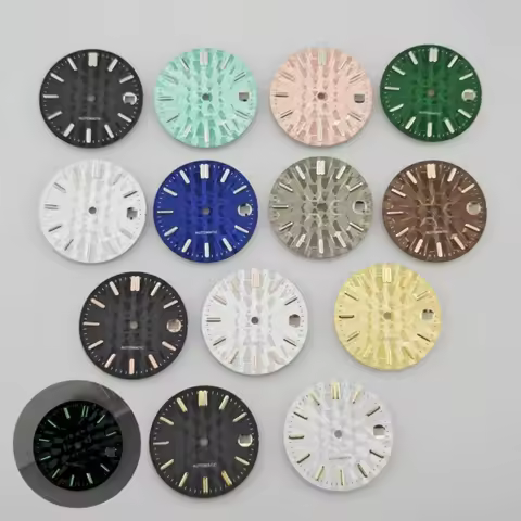 28.5mm Sterile Honeycomb Sunburst Watch Dial Suitable for Seiko NH35/36/4R Automatic Movement C3 Lum