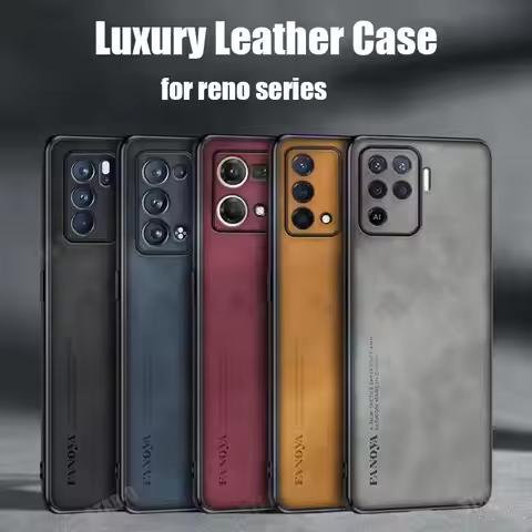Luxury Sheepskin Leather Case For Oppo Reno 7 6 5 Lite 8 9 Pro Plus 4g 5g Retro Men Back Cover Reno5