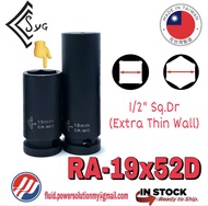 SYG 1/2" Sq.Dr Extra Thin Wall Size 17mm  19mm and 21mm  Length available 52mm and 78mm Impact Socke