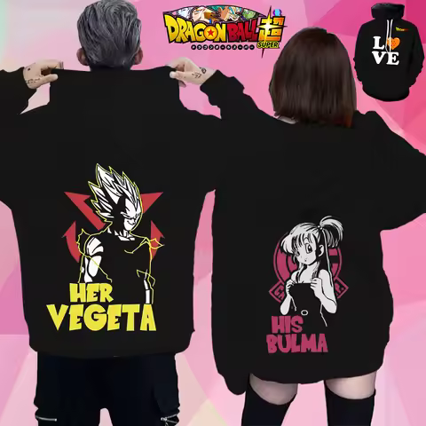 Anime 2024 Fashion Vegeta Bulma Lovely Dragon Ball Z New Autumn Man Hoodie High Quality S-6XL Women'