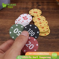 10pcs Poker Chip Set Texas Poker Chip Coin Coin 5 Denominations Casinos Chips Party Entertainment