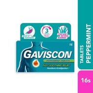 GAVISCON Heartburn & Indigestion Relief Peppermint Tablet 16s