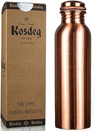 Kosdeg Copper Water Bottle 34 Oz Extra Large - An Ayurvedic Copper Vessel - Drink More Water, Lower Your Sugar Intake And Enjoy The Health Benefits Immediately