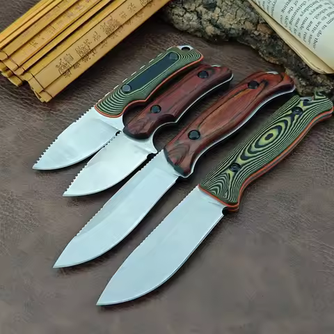 BM 15002/15017 Fixed Blade Knife 8Cr13MoV Steel Blade Wood/G10 Handle Kitchen Utility Knife for Food