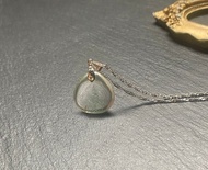 冰透綠幽靈金字塔 天然異像 幽靈水晶 925純銀鈦鋼項鍊