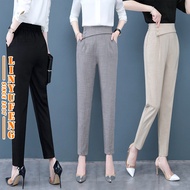 S-3XL Long Suit Pants Women High Waist Black Grey Khakis Office Formal Harem Ladies Vogue Slim Fit S