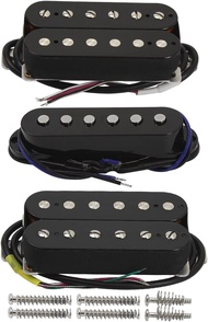 ชุดปิ๊กอัพ HSH กีต้าร์ไฟฟ้า3ชิ้นพร้อม Alnico 5ขดลวดเดี่ยวแม่เหล็กสำหรับเปลี่ยนที่คอ/กลาง/สะพานปิ๊กอั