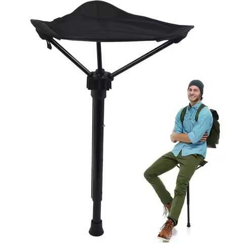 1PCS One Leg Telescopic Maza Stool - Portable Triangle Beach & Fishing Chair, Perfect for Outdoor Tr