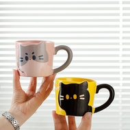 SENSENLIVE coffee cup cat mug with lid mug gift tumbler cute ceramic mug cute mug kids mug 杯子可愛 mug 
