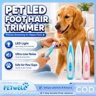 PETWELL Electric Dog Cat Mute Paw Shaver Foot Hair Trimmer Pet Paw Clipper Razor Grooming Supplies