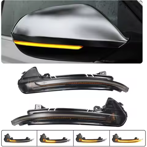 2 pcs 12V LED Dynamic Car Turn Signals Lights Side Mirror Indicator Yellow Blinker Lights For Audi A