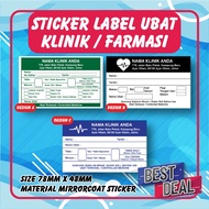 360 pcs Sticker Petak Ubat Terkawal Sticker Klinik Sticker Farmasi