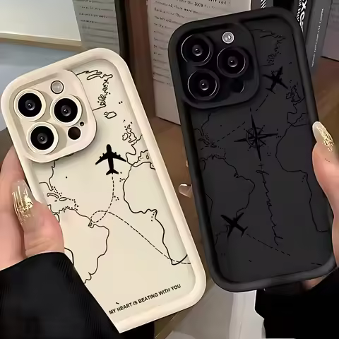 Airplane Route Desian Phone Case For Tecno Spark 30C 10 6 Go Camon 30 20 itel A70 P55 RS4 Pova 6 Neo