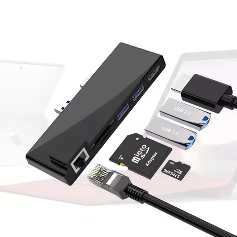 Microsoft Surface Docking Station USB 3.0 Hub with HDMI 4K,SD/TF Card Reader,Gigabit Ethernet Port D
