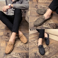 Men's Fashion Loafers Retro Casual Shoes Slip On Flats Driving Shoes Ready Stock