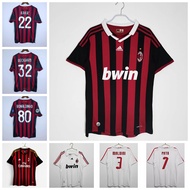 2007-08 09-10 13-14 Season AC Milan Retro Home Away Jersey Football Maldini Kaka Beckham Pato Ronald