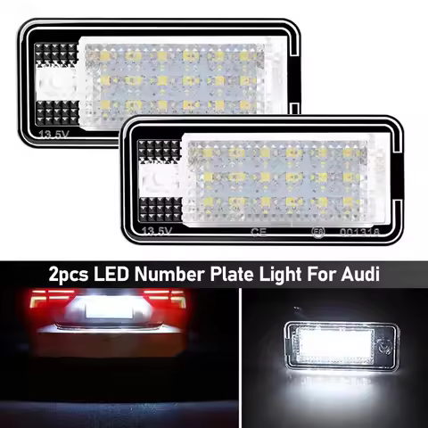 2PCS License Plate Light for Audi A3 S3 A4 B6 B7 A6 C6 4F Q7 RS4 6000K Super White License Number Pl