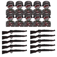 Military Army Soldier Figures Building Blocks WW2 German Medical Corps Zombie Infantry Weapons Helme