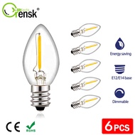 E12 E14 6PCS Led Filament Bulb C7 0.5W LED Candle Chandelier Bulb Energy Saving Warm white Light Bul