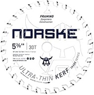Norske Tools Thin Kerf Ultra Fast Ripping & Crosscutting Saw Blade NCSBT005 5-3/8" x 30T 5/8" Bore (