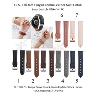 GLS 22mm Leather Watch Strap For Smartwatch Olike W13C - Genuine Leather Strap for Men and Women