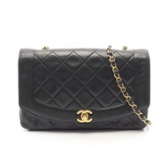 【二手】香奈兒 (Chanel) CHANEL 絎縫 Diana 翻蓋單肩背包 A01165 黑色羊皮（綿羊皮）絎縫 Diana 鏈條肩背包 女士