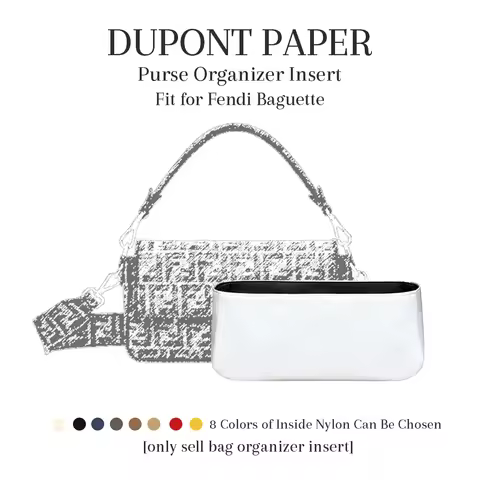 Purse Organizer Insert Fit for Fendi Baguette, Dupont Paper Mini Inner Liner Purse Storage Bag In Ba