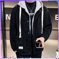 M-8XL Fat Man Plus Size Hoodie Men Winter Thick Thermal Corduroy Jacket Loose Causal Hooded Coat